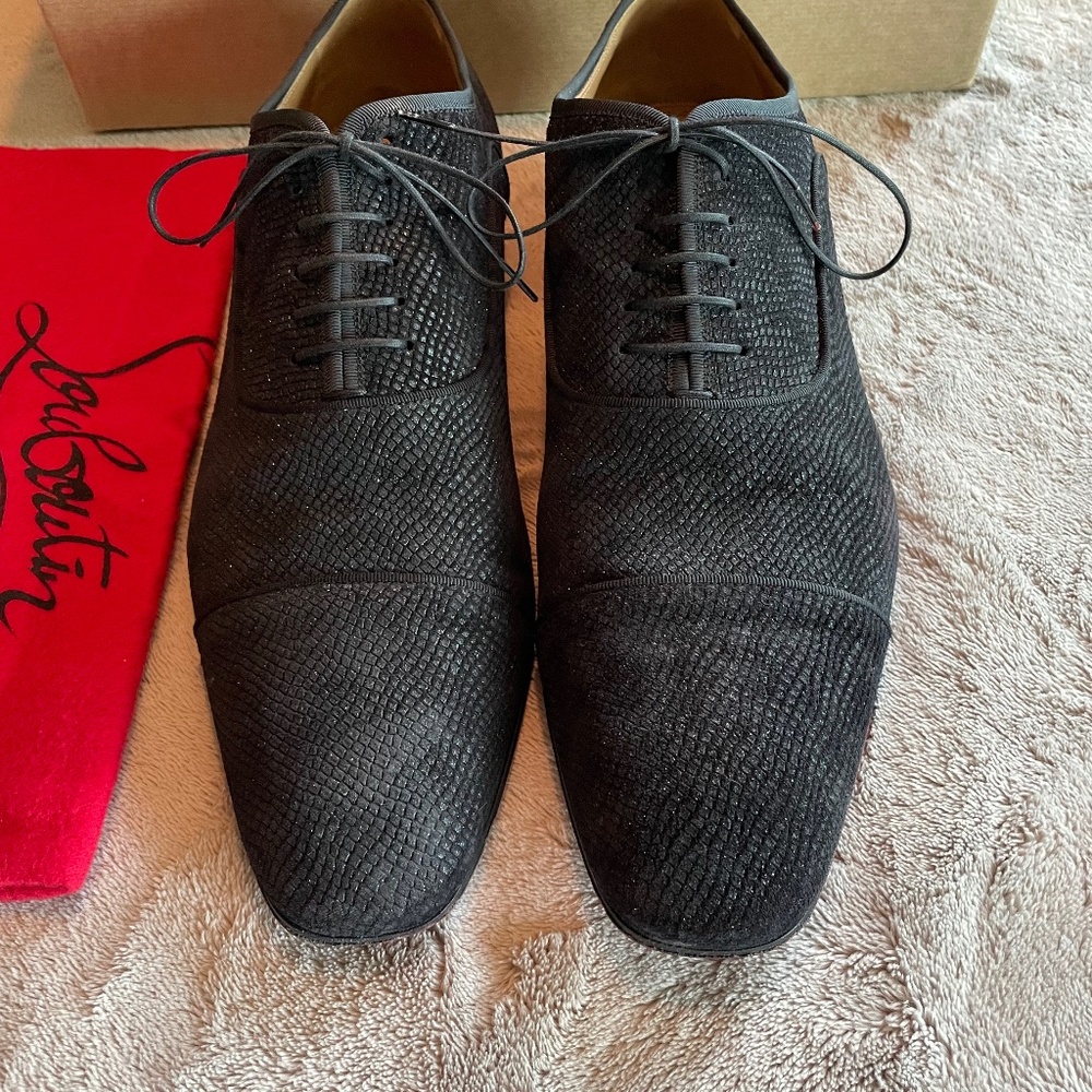 Christian Louboutin Black Lace-up 43.5 (10.5US) Greggo Orlato Flat